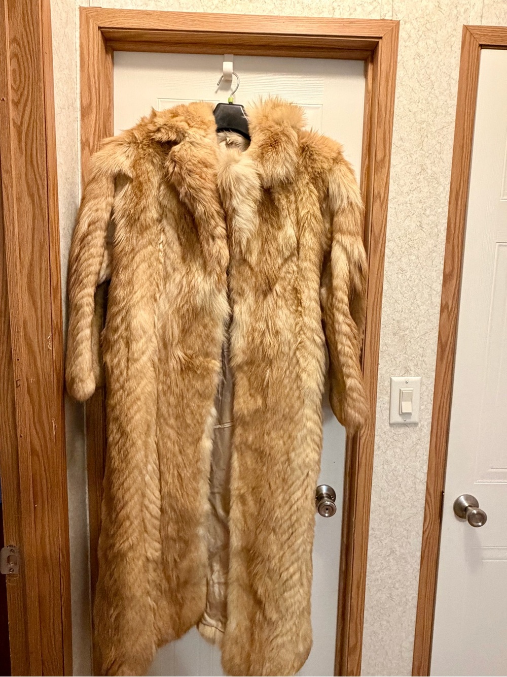 Luxurious Tan Long Fur Coat - Women's Outerwear